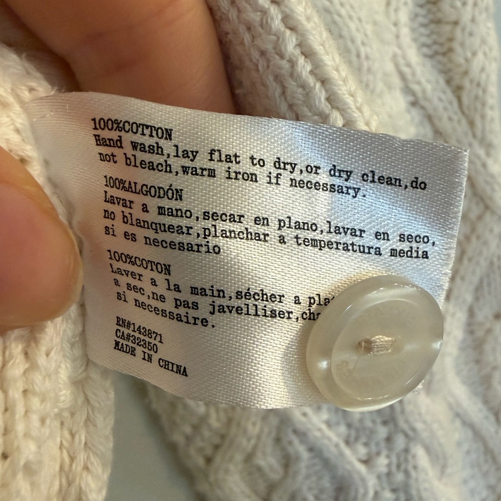 Frankie's Bikinis Marley Cable-Knit Cropped Cardigan (Honeymoon/Cream) - Picture 6 of 6